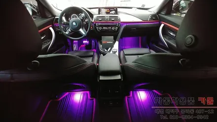 BMW3GT 대시보드(핸들 왼쪽+오른쪽 라인) 엠비언트와 풋등 시공 대전 세종 / 대전 대덕