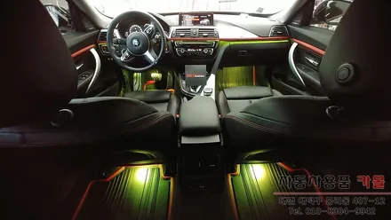 BMW3GT 대시보드(핸들 왼쪽+오른쪽 라인) 엠비언트와 풋등 시공 대전 세종 / 대전 대덕