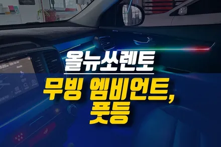 제주 올뉴쏘렌토 무빙 LED 엠비언트 무드등, 풋등 시공 / 제주시 오라삼동