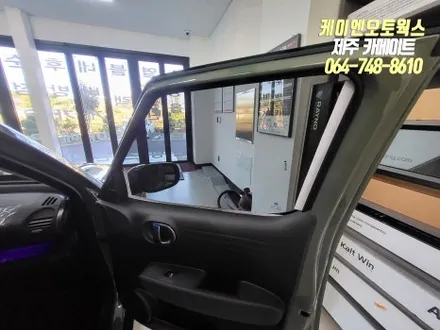 제주 캐스퍼 레이노 프레스토 R1 썬팅, 현대 모비스 LQ3000 블랙박스, 아이볼트 미니 보조배터리 설치 / 제주시 오라삼동