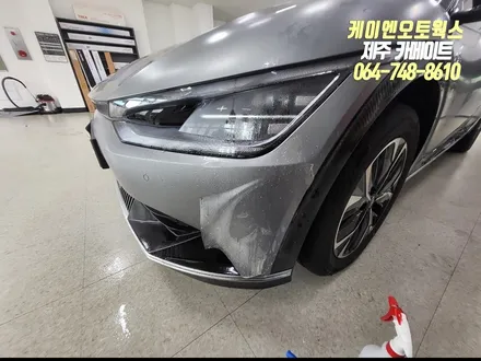 제주 EV6 신차 작업 2탄,순정 PPF(자동차보호필름), 유리발수, 신차코팅 작업 / 제주시 오라삼동