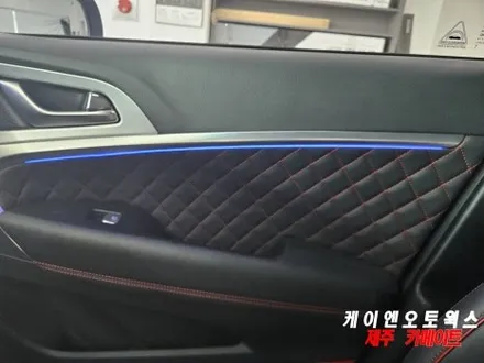 제주 제네시스 G70 스마트폰 어플 제어, RGB 비노출 엠비언트 무드등 시공 / 제주시 오라삼동