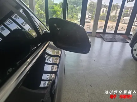 제주 BMW 5시리즈 사이드미러 유리 파손 옵틱글라스 광각 미러 교체, 끈적이는 도어 손잡이 교체 / 제주시 오라삼동