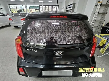 모닝 자동차 빛 바램, 기포 현상 심한 썬팅지 제거 후 나노필름 NF4 필름지 재시공 작업 / 제주시 오라삼동