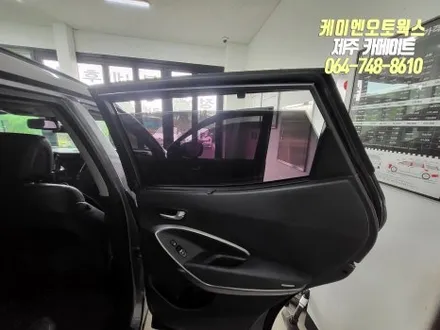 제주 싼타페DM 변색된 썬팅 재시공 작업 / 레이노 프레스토 R2 티벡스 프리미엄 전용 제품 / 제주시 오라삼동