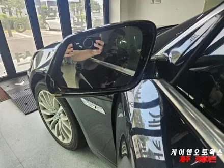 제주 BMW 5시리즈 사이드미러 유리 파손 옵틱글라스 광각 미러 교체, 끈적이는 도어 손잡이 교체 / 제주시 오라삼동