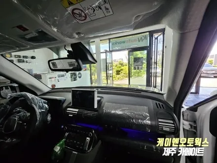 캐스퍼 신차 솔라가드 배럴X 썬팅, 파인뷰 블랙박스, 티벡스 HUD 헤드업디스플레이 설치 작업 / 제주시 오라삼동