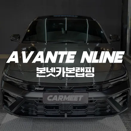 부산 랩핑 아반떼 N라인 비닐프로그 카본 본넷 랩핑 (창원 김해) / 부산 명지동