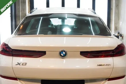 부산 BMW X6 순정 스포일러 랩핑 스포티한 포인트 만들기 / 부산 명지동