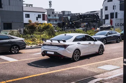 부산 PPF 아반떼N 카본 에이드로 윙스포일러 백화현상 예방하세요. / 부산 명지동