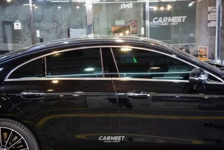 부산 랩핑 벤츠 cls 크롬죽이기 윈도우몰딩+범퍼그릴 / 부산 강서구