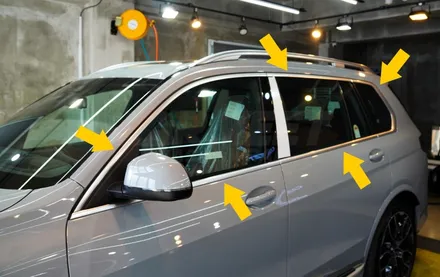 부산 크롬죽이기 BMW 전문 X7 윈도우 몰딩 (명지 창원 김해) / 부산 명지동