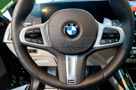 부산 BMW X7 실내랩핑 핸들카본랩핑 블랙 레터링 교체 후기 / 부산 명지동