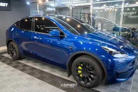 부산 전체랩핑 테슬라 모델Y 고광택컬러와 부분PPF 유리막코팅까지 / 부산 명지동