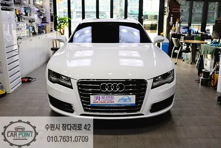 아우디 A7 썬팅 재시공, 듀얼 광택, 유리막 코팅, 수원 광택, 수입차 광택 썬팅 전문점 / 수원 권선