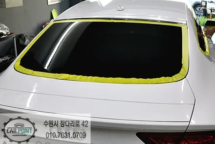 아우디 A7 썬팅 재시공, 듀얼 광택, 유리막 코팅, 수원 광택, 수입차 광택 썬팅 전문점 / 수원 권선