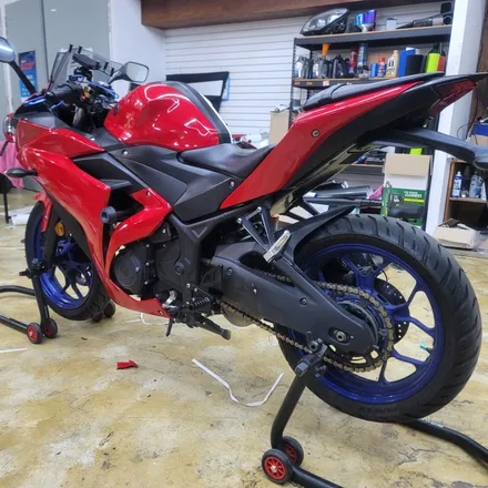 [구미디지나인커스텀]Yamaha R3(바이크) 아수라 전체 랩핑(+커스텀 데칼) / (+ SHOEI Z7 헬멧 랩핑) / 구미, 대구