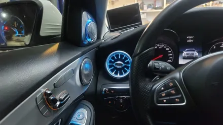 [구미디지나인커스텀] W205 벤츠 C클래스 1/2열  송풍구 LED, 부메스터 전동트위터 시공 / 구미, 대구