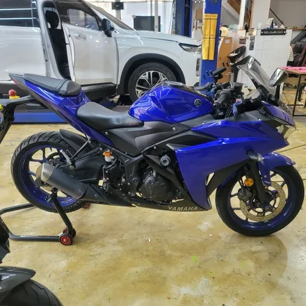 [구미디지나인커스텀]Yamaha R3(바이크) 아수라 전체 랩핑(+커스텀 데칼) / (+ SHOEI Z7 헬멧 랩핑) / 구미, 대구
