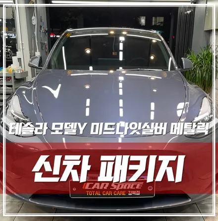 테슬라 모델Y, 미드나잇실버메탈릭 룸미러형 블랙박스 루마썬팅 PPF 완벽 작업기 \'중랑 신차패키지\' / 서울 광진구, 중곡, 건대