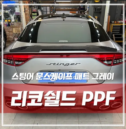 스팅어 문스케이프 매트그레이, 무광 차량엔 무광PPF! 루프스킨도 함께 했어요 \'강남 무광,블랙PPF\' / 서울 광진구, 중곡, 건대