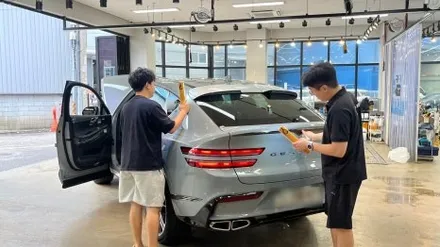 오묘한 컬러가 매력인 GV80 쿠페 베링블루 신차검수 이상없었어요 / 서울 구로 영등포