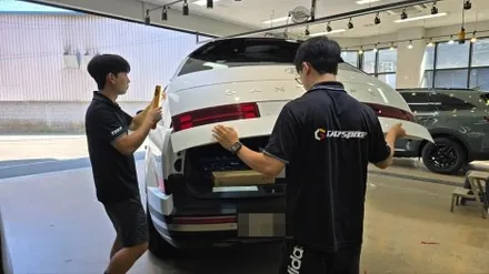 싼타페 MX5 크리미 화이트 펄, 꼼꼼한 신차검수 하자발견! / 서울 구로 영등포