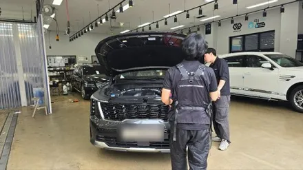 쏘렌토 인터스텔라그레이 신차검수 가니쉬쓸림 흔적? / 서울 구로 영등포
