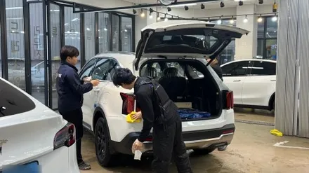 쏘렌토 신차검수 조수석 1열 크롬 몰딩 단차 발견? / 서울 구로 영등포