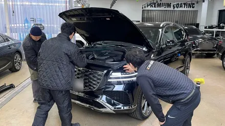 GV80 신차검수 조수석 뒷범퍼 눌림자국 포착? / 서울 구로 영등포