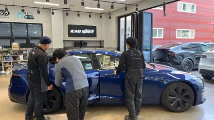 구로 테슬라 모델S 신차검수, 도막측정기로 도장면 두께 측정 / 서울 구로 영등포