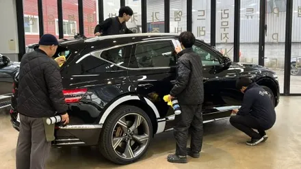 GV80 신차검수 조수석 뒷범퍼 눌림자국 포착? / 서울 구로 영등포