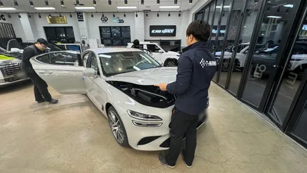 전문기기를 이용해서 G70 바트나그레이 신차검수를 진행 / 서울 구로 영등포