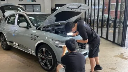 오묘한 컬러가 매력인 GV80 쿠페 베링블루 신차검수 이상없었어요 / 서울 구로 영등포