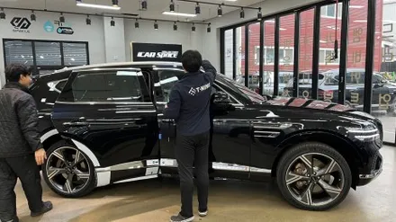 GV80 신차검수 조수석 뒷범퍼 눌림자국 포착? / 서울 구로 영등포
