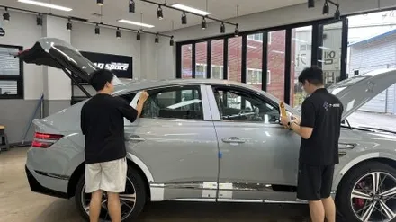오묘한 컬러가 매력인 GV80 쿠페 베링블루 신차검수 이상없었어요 / 서울 구로 영등포