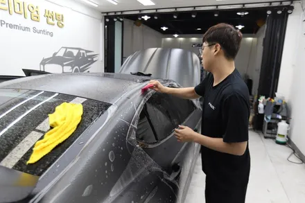 부산 해운대 PPF 제네시스 G70 무광 풀 시공기. / 부산 해운대구 재송동