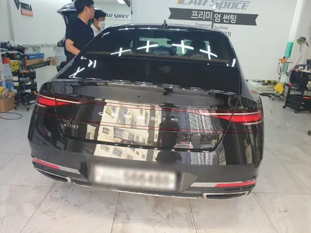 제네시스g90 블랙 부산 썬팅 유리막코팅 시공기. / 부산 해운대구 재송동