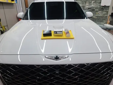 제네시스 GV80 우유니 화이트 \'레인보우V90+아이나비QXD5000+유리막코팅+코일매트+PPF..\' 신차패키지 작업 후기_김포 카스페이스 by 김포썬팅 / 김포시 장기동