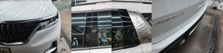 4세대 카니발 \'티나인V100+아이나비QXD7000+유리막코팅+방음(보닛, 휀다, 카울, 도어)+PPF+코일매트...\' 신차패키지 작업후기_김포카스 / 김포시 장기동