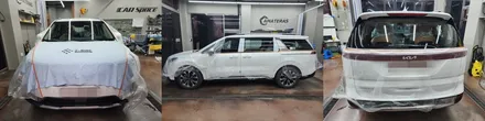 4세대 카니발 화이트 베이직신차패키지 썬팅 티나인R70 블랙박스 파인뷰LX7700 카니발엠보싱 튜온사이드스텝_김포카스 / 김포시 장기동