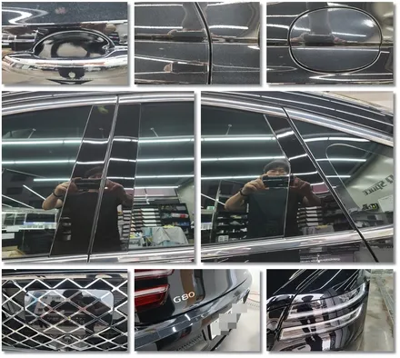 제네시스 G80 비크블랙\'레인보우V90+썬루프+LX3000+PPF+유리막코팅+유리창발수코팅+시트코팅\'최00회원님 후기_김포카스by김포썬팅 / 김포시 장기동