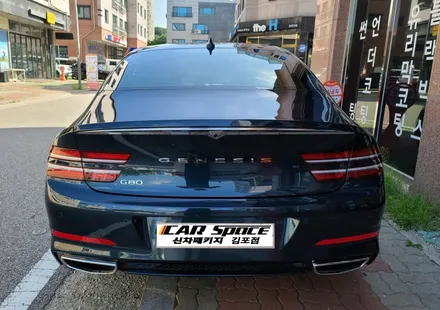 제네시스 G80 태즈먼 블루\'썬팅_레인보우V70+블랙박스_파인뷰LX3000_PPF3종\'이00회원님 후기_김포카스페이스by김포썬팅 / 김포시 장기동
