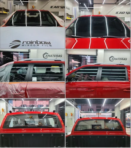 쌍용자동차 렉스턴 스포츠 칸 인디안 레드 \' 레인보우V70+파인뷰LX3000+더벙커패키지+PPF\' 신차패키지 후기_김포카스페이스by김포썬팅 / 김포시 장기동