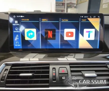 광주 BMW 5GT 안드로이드올인원 네비게이션 모니터, 측후방센서 감지기, 옵틱글래스 광각사이드미러 설치장착 튜닝 시공