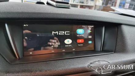 BMW X1 안드로이드 카블릿 모니터, 네비게이션 티맵 설치와 터치패널 연동 (전주 대전 광주 수입차 전문튜닝샵)