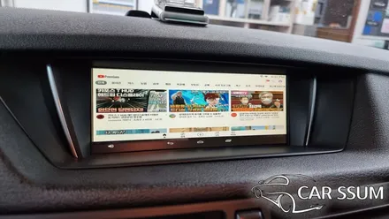 BMW X1 안드로이드 카블릿 모니터, 네비게이션 티맵 설치와 터치패널 연동 (전주 대전 광주 수입차 전문튜닝샵)