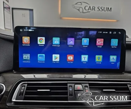 광주 BMW 740d 7시리즈 전용 안드로이드올인원 SPLAY 네비게이션 모니터 설치장착 튜닝 시공 (대전 전주 순천 여수 목포 고창)
