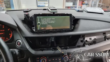 BMW X1 안드로이드 카블릿 모니터, 네비게이션 티맵 설치와 터치패널 연동 (전주 대전 광주 수입차 전문튜닝샵)