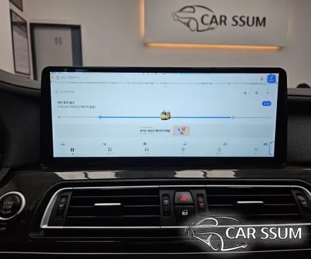 광주 BMW 740d 7시리즈 전용 안드로이드올인원 SPLAY 네비게이션 모니터 설치장착 튜닝 시공 (대전 전주 순천 여수 목포 고창)